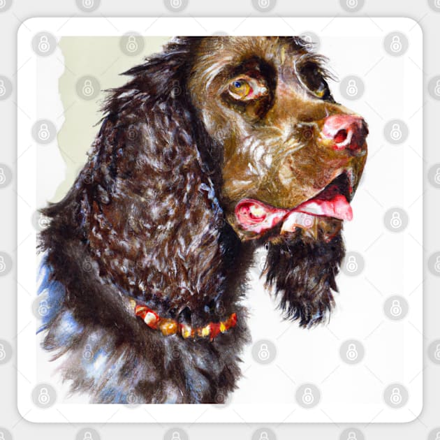 Boykin Spaniel Watercolor - Dog Lover Gifts Sticker by Edd Paint Something